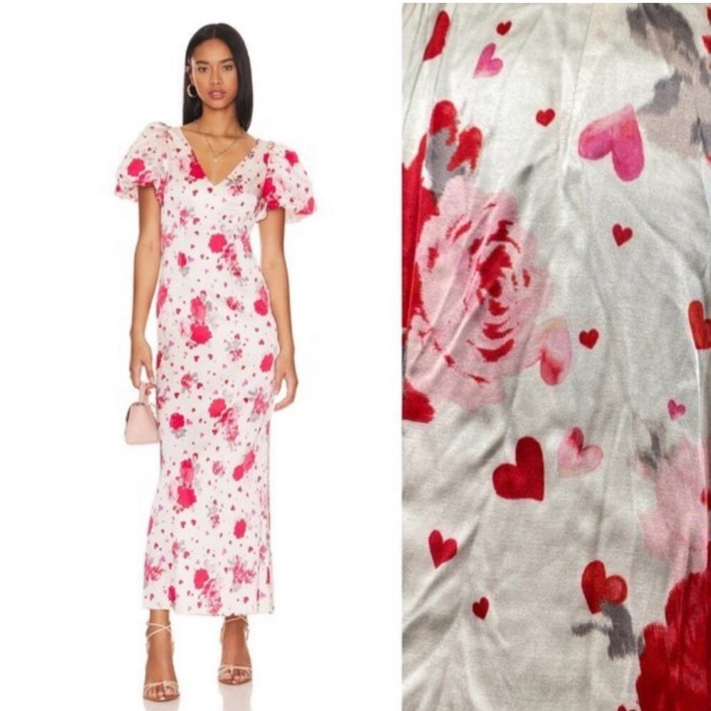 LPA Maryana Maxi Dress in Red & Pink Floral
